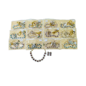 Drop Shape Stylish New Design Gold Plated Traditional Stone Studded Fancy Choker Necklace <b>Set</b> & <b>Jewellery</b> <b>Set</b> Women Per Pieces - Product Image 1