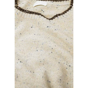 Suéter Floral con Estampado Moteado para Mujer, con Cuello de Lazo, Logotipo Frontal, Casual, Largo, Transpirable, Listo para el Invierno, con Apliques Florales - Product Image 2