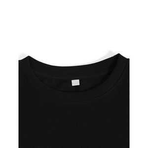 Divertente T-shirt in cotone nero per uomo e donna, con grafica gatto e coltello, casual, girocollo, in tessuto jersey, stampa DTG, Black Comedy per Cat - Product Image 3