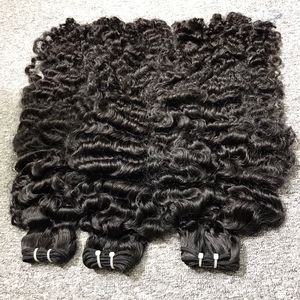 Venta caliente 2024 Paquete de cabello virgen birmano Jerry rizos proveedor de cabello crudo para mujeres con encaje marrón oscuro - Product Image 1