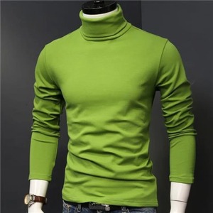Suéter de Cuello Alto para Hombre, Color Sólido, 100% Algodón, Felpa, Transpirable, Ecológico, Manga Larga, Invierno 2023 - Product Image 2