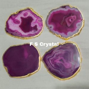 Best Quality Pink Agate Coasters Handmade Feng Shui Style Gemstone Coasters <b>for</b> Home <b>Decoration</b> Directly Wholesaled F S <b>CRYSTAL</b> - Product Image 1