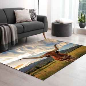 Tapis pour vaches Longhorn, Tapis de pâturage, Tapis pour vaches, Tapis pour animaux, Tapis personnalisé, Tapis en chenille - Product Image 3