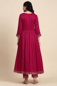 Trendmalls, arte étnico para mujer, secuencia de bordado de seda, trabajo Salwar con Dupatta para boda (G264) - Product Image 4