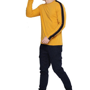 T-shirts à manches longues pour hommes 100% coton doux et confortable à porter au quotidien Coupe régulière Respirant Finition propre pour - Product Image 4