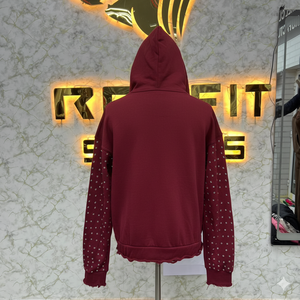 Sudadera con Capucha y Cremallera de Primera Calidad, Servicios OEM, Chaqueta con Cremallera y Pedrería, Lavado Ácido, Estilo Vintage, Sudadera de Forro Polar para Hombre, Ropa Urbana - Product Image 2