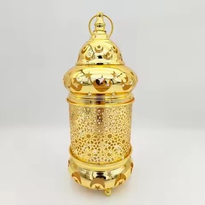 Lanternes en métal doré antique pour une éclairage d'ambiance réglable pour la décoration de la maison Noël Pâques Ramadan Kareem - Product Image 6