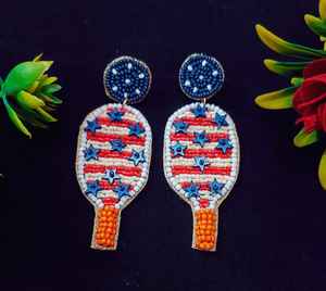 Boucles d'oreilles à la mode en perles de rocaille faites à la main au Crochet Multi Color Women Designer Wholesale Artificial Jewelry - Product Image 2