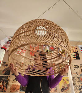 High Quality Midcentury Design Rattan Pendant Light Fixture Handmade Creative <b>Wicker</b> Pendant Lights - Product Image 1