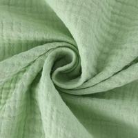 Tissu en gaze 100 % coton double couche effet froissé léger pour vêtements de bébé, langes et tenues d'été