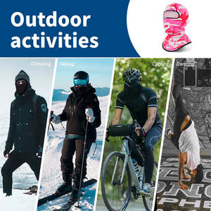 Cagoule Skimask noire en tricot à un trou personnalisée Masque de ski Cagoule de course à sublimation - Product Image 3