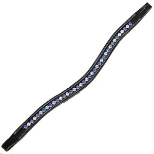 Banda de cuero personalizada con diamante negro y cadena de metal de cristal transparente en cuero genuino negro o marrón - Product Image 5
