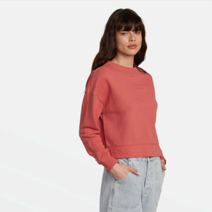 Venta al por mayor logotipo personalizado de alta calidad cuello redondo liso en blanco Unisex algodón coreano de gran tamaño hombro caído cuello redondo mujeres sudaderas - Product Image 6