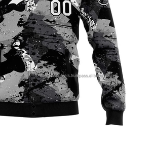 Blouson universitaire personnalisé à marque distinctive MCACVJ-215 en laine, col montant, broderie décorative, logo sur le devant, respirant, pour homme - Product Image 6