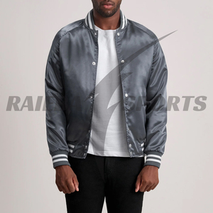 Gran oferta, abrigo de bombardero de calidad superior personalizado para hombre, chaqueta universitaria de cuero de seda de lana, chaqueta de béisbol universitaria de tendencia con soporte - Product Image 4