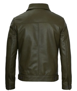 แจ็กเก็ตหนังแกะแท้สีเขียวมีซิปปกตั้งให้ความอบอุ่นสำหรับฤดูหนาวสามารถระบายอากาศได้ดีออกแบบได้ตามต้องการ - Product Image 6