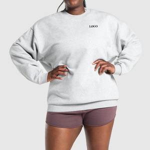 Haute qualité en gros conception personnalisée/Logo couleur unie coton sweat femmes col rond sweat pour femmes sweat 2026 - Product Image 1