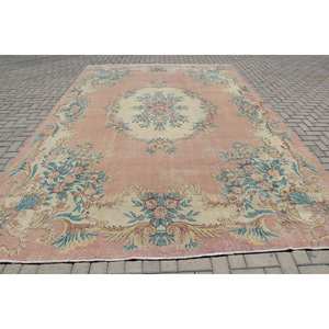 Alfombra turca Vintage clásica naranja Beige 9,4X13,9 pies diseño de retazos tejido plano lana nueva para entrada o pasillo - Product Image 1