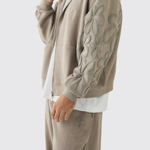 500 GSM haute qualité bouffée impression coton épais poids lourd surdimensionné sweats à capuche unisexe Logo personnalisé à capuche bas prix - Product Image 2