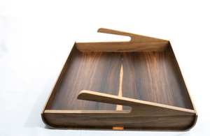 Bandeja redonda personalizable de madera de acacia para servir para hotel, cocina, hogar u hotel, vajilla de estilo clásico para fiesta o ser de comida - Product Image 3