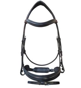 Brida de caballo de cuero auténtico de la mejor compañía, banda para la nariz de doma duradera, banda para cejas levantada, venta al por mayor, equipo de equitación barato - Product Image 1