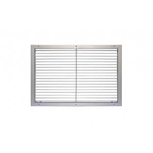 Grille d'admission d'air rectangulaire en aluminium anodisé Tecnosystemi, angle de lame de 90°, design minimaliste pour systèmes de plafonds suspendus HVAC - Product Image 1