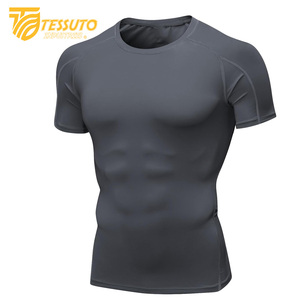 Vêtements de jogging hommes Gym Sports été à manches courtes Compression T-Shirt vêtements de course Yoga Fitness serré haut actif pour hommes - Product Image 3