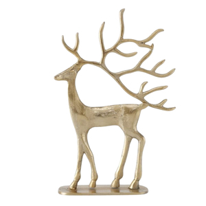 Elegante escultura de mesa, venta al por mayor, diseño moderno, Metal dorado, Reno, decoración navideña, escultura a precio mayorista - Product Image 1