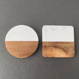 New Design Solid Wood Flower <b>Crystal</b> Epoxy Resin Coaster Set for Home Decoration Resin & Wood Coasters - Product Image 6