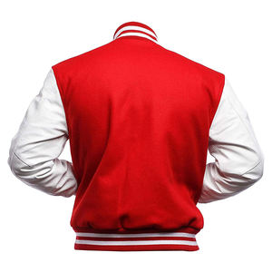 Chaqueta universitaria con mangas de cuero y cuerpo de lana, chaqueta de béisbol universitaria Letterman para hombre, chaqueta universitaria lisa de lana 100% - Product Image 2