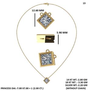 จี้เพชรเพาะเลี้ยงในห้องปฏิบัติการ ทำจากเงิน เหมาะสำหรับสวมใส่ทุกวัน โอกาสพิเศษ และการสวมซ้อนแบบหรูหรา คุณภาพสูง - Product Image 5