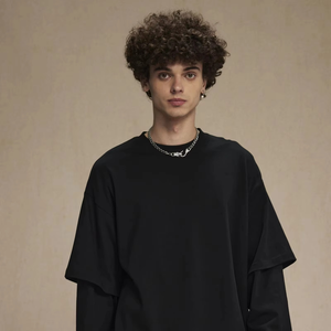 เสื้อยืดสำหรับผู้ชายโอเวอร์ไซส์ผ้าคอตตอนลายกราฟิก300 GSM รุ่นใหญ่พิเศษออกแบบได้ตามที่ต้องการ - Product Image 3