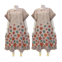 Vestido Daster con estampado floral con manga corta Diseño lindo y elegante Ropa de dormir de mujer para Dailu Home Wear