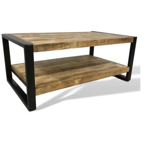 Mesa de centro moderna de madera maciza de mango, color negro natural, muebles para el hogar, 120x55x45cm - Product Image 4