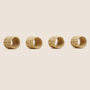 Handweaving straw napkin rings for catering service & restaurant dining best price seagrass ring holder of napkins - Product Image 3