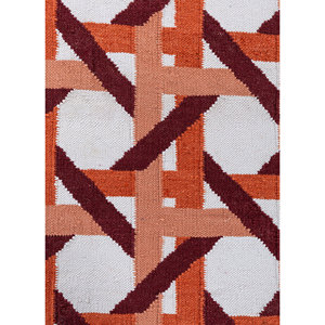 Alfombra Clásica de Lana Alhambra Roja Naranja Hecha a Mano con Tejido Plano para el Hogar ADWL-13304 Modelo Rectangular para Pasillo y Dormitorio Alfombra de Yute - Product Image 3