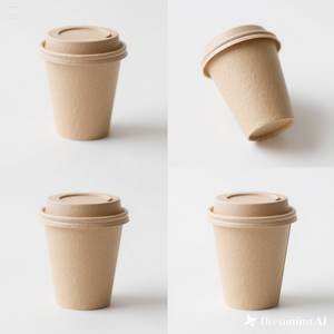 Vaso de papel ecológico con tapa 12 oz 100 paquetes - Product Image 5