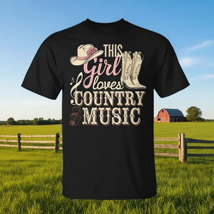 T-shirt promozionale per ragazza amante della musica country - Product Image 3