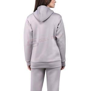 Survêtement pull respirant pour femme vêtements d'hiver décontractés à manches longues avec col à capuche couleur unie vierge - Product Image 5