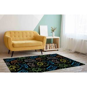 Tapis imprimé coloré - Moderne, épais, couleurs néon, lavable en machine, tapis fin non tissé - Product Image 3