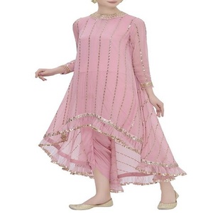 Costume Salwar Kameez en lin de style indien et pakistanais avec broderies pour femmes, robe de style musulman lourd, Kurtis - Product Image 2