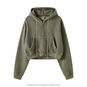 Sweat à capuche pour femme en coton 100% respirant à double fermeture éclair, imprimé personnalisé de haute qualité, vente en gros, couleur personnalisée - Product Image 1