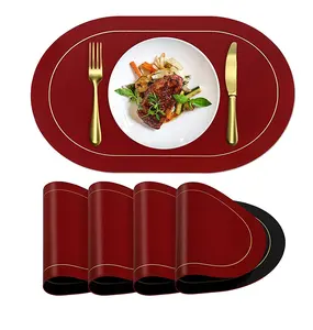 Top Trending Designer Look Oval Leather Plate Mat Household Accessory classic mordent look at affordable rate