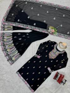 Nuevo Salwar Kameez Palazzo de Corte Recto Moderno con Sharara para Temporada Festiva y Ropa de Fiesta de Secado Rápido - Product Image 6