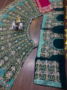 ผ้าลูกไม้ปักเลื่อมสำหรับผู้หญิงเสื้อผ้าปากีสถานของอินเดีย lehenga choli Cancan แคนวาสคอลเลคชั่นใหม่! - Product Image 4