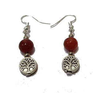 Pendientes de cornalina roja, cuentas redondas, árbol curativo de piedra vital, joyería de moda de cristal, conjunto de pendientes, joyería para mujer, mayorista - Product Image 5
