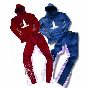 Nouveau design sweats à capuche brodés personnalisés joggers hommes ensembles survêtements hommes survêtements hommes survêtement pour hommes 100% coton - Product Image 4