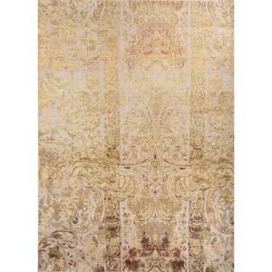 Tapis en laine noué à la main Erbe GS-7185, motif médaillon rose et violet, grand format 9x12, pour salon, décoration intérieure, utilisation dans les couloirs - Product Image 1