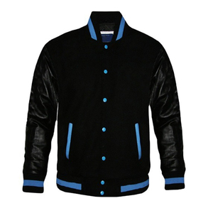 Chaqueta universitaria de cuero de piel de vaca de calidad fina más vendida, cuello levantado, logotipo profesional impreso, personalizable, tu propio invierno - Product Image 1
