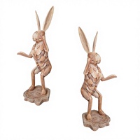 Décoration murale rustique en bois motif lapin, design à projection verticale, effet vieilli, ensemble multi-pièces, cadeau d'anniversaire multifonctionnel
